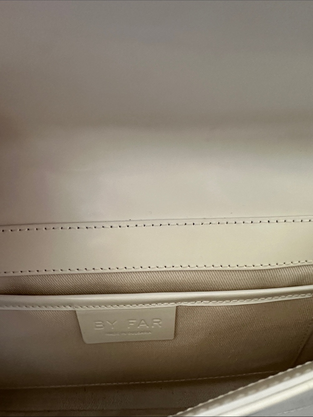 By Far Classic Cream Shoulder Bag with Gold Buckle - Picture 7 of 7